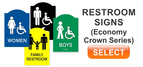 Economy Crown Restroom Signs